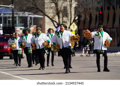 Milwaukee, Wisconsin USA - March 12th, 2022: Dancing Grannies Danced Around During St. Patrick's Day Irish Parade Celebration. 