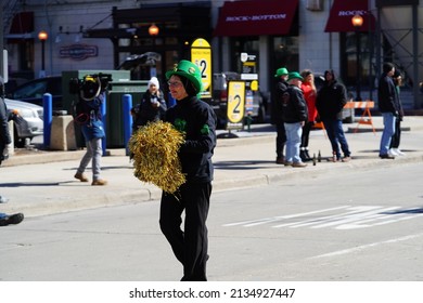 Milwaukee, Wisconsin USA - March 12th, 2022: Dancing Grannies Danced Around During St. Patrick's Day Irish Parade Celebration. 