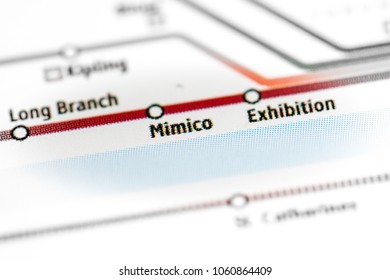 Mimico Station. Toronto Metro Map.