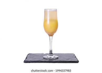 Mimosa Cocktail Isolated On White Background