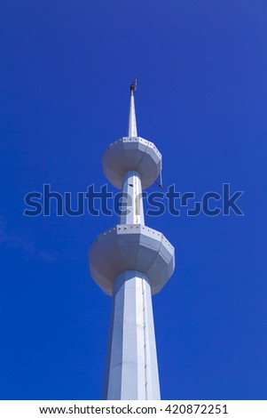 Similar – Berlin Alexanderplatz with television tower and world time clock in front of a blue sky