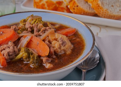 Minced Beef Casserole With Vegetables And Herbs.