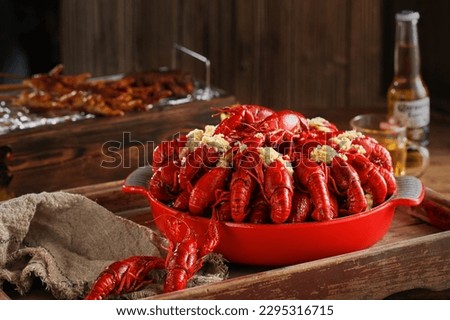 Minced Garlic crayfish, summer food 