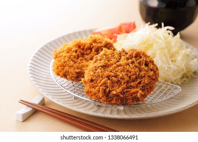 Minced Meat Cutlets. Japanese Food.