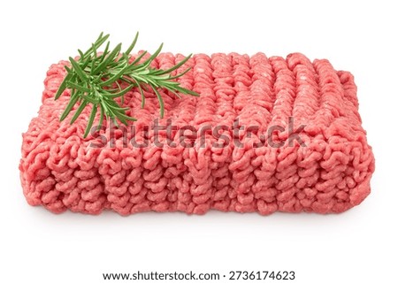 Minced meat, pork, beef, forcemeat isolated on white background