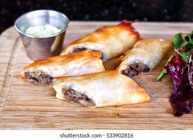 Minced Meat In Savoury Pastry. Bourek With Minced Meat 