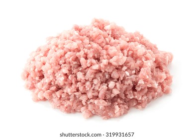 Minced Pork On White Background