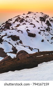 Mind Blowing Sunset At Triund Hill Top At Mcleodganj, Dharamsala, Himachal Pradesh, India. One Of The Most Beautiful Trekking Places In Dharamshala. Serene Place For Camping And Star Gazing