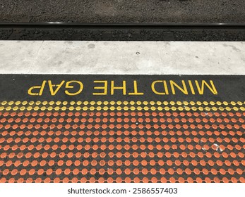 Mind the gap, Melbourne train stration sign