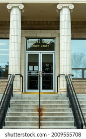 Minden, Nevada, USA - November 19, 2012: The Entrance To Original Douglas County Courthouse