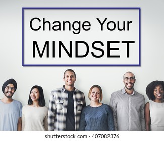 Mindset Opposite Positivity Negativity Thinking Concept