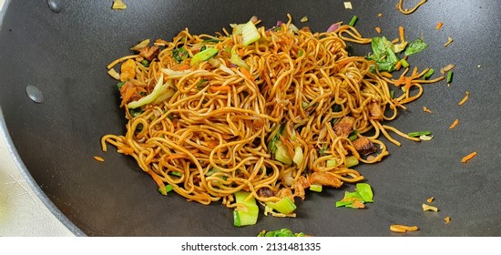 Mine Frire, Fried Noodle In Mauritius. Tipical Food.