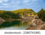 Mine lake at Rudabánya, Hungary. Popular tourist area near Miskolc. 