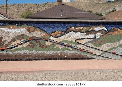 Mine mosaic in Helper in Utah (USA)