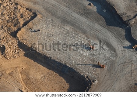 Mine Site Drill and Blast Rigs Aerial