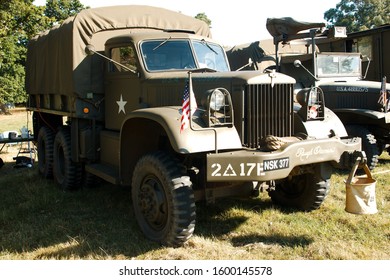 Minehead, Somerset, UK - 14th September 2019: Restored WW2 Period US Army Truck