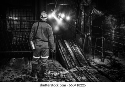 Miner In A Coal Mine. Mining