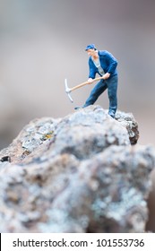 Miner with pickaxe