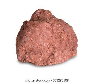 Mineral  Bauxite Isolated On White. Bauxite, An Aluminium Ore, Is The World's Main Source Of Aluminium. 