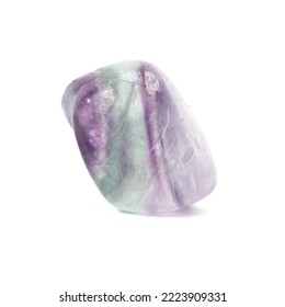 Mineral natural semiprecious stone fluorite gemstone. Isolated on a white background. Geology. - Shutterstock ID 2223909331