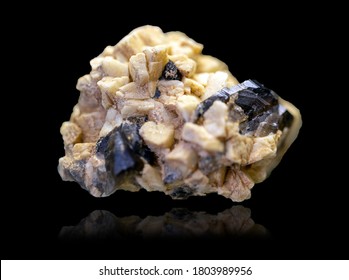 Mineral Orthoclase On Black Background