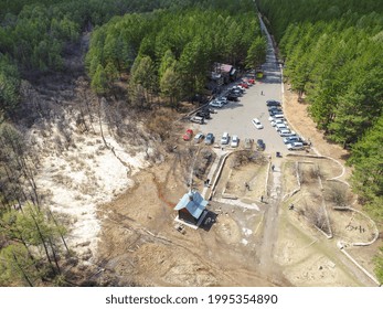 Mineral spring "Molokovka" Zabaykalsky Krai, near Chita. Russia - May 7, 2017