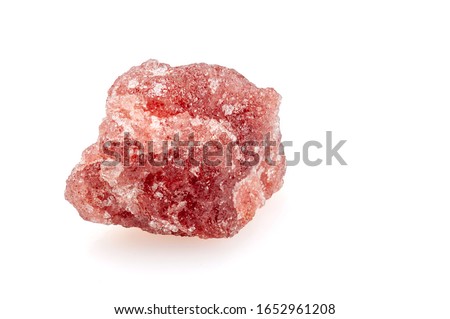 Mineral strawberry quartz on a white background. Gemology. Jewelry.