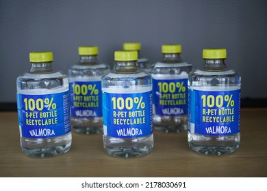 Mineral Water Bottles Made Of Recyclable Material, Circular Economy. Cuneo, Italy - July 2022