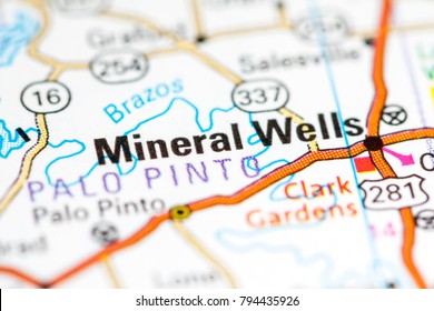 Mineral Wells. Texas. USA On A Map