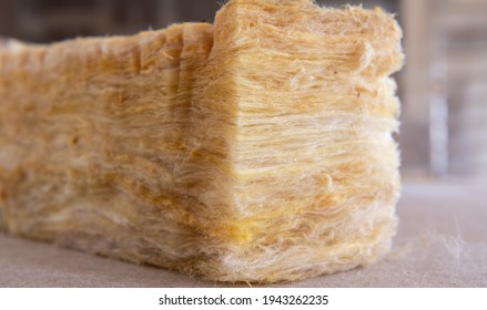 Mineral Wool Insulation Material On A Construction Site