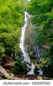 Mingo Falls On The Cherokee Reservation In Summer.