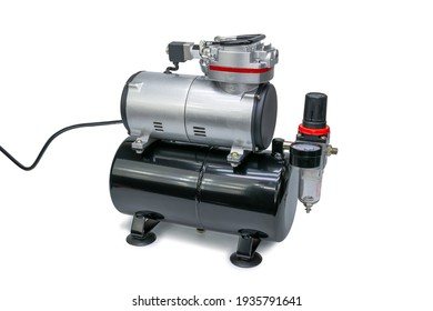 Mini Air Compressor On Isolated White Background