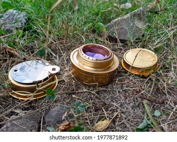 Mini Alcohol Stove. The Stove Part Consists Of The Burner, Sealing Cap, And Cover Fire. Lightweight Stove For Camping, Hiking, Backpacking, And Picnic. 