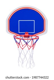 Mini Basketball Hoop Cut Out On White Background.