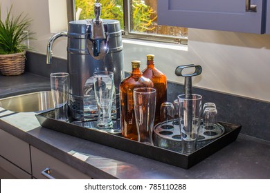 Mini Beer Keg In Modern Kitchen