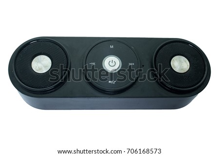 mini bluetooth loudspeaker isolated on over white background