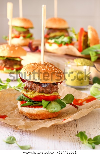 Mini Burger\
Sliders with Sweet Chili and\
Pesto