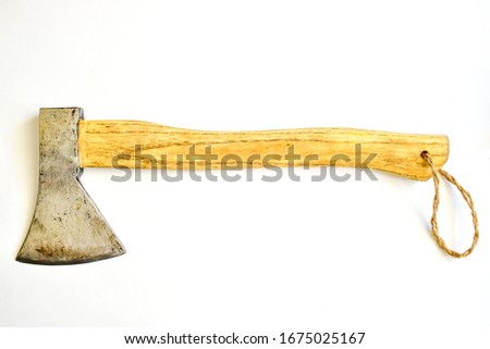 mini camping ax or axe tool isolated on white background