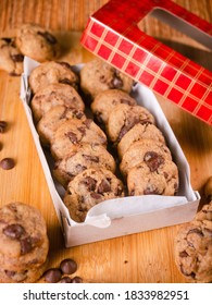 Mini Chewy Chocolate Cookies In A Red Box