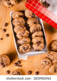 Mini Chewy Chocolate Cookies In A Red Box