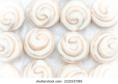 Mini Cinnamon Rolls On White