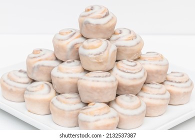 Mini Cinnamon Rolls On White