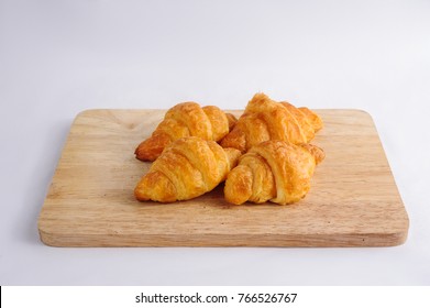 Mini Croissant On Wood Plate