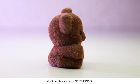 Mini Dark Brown Teddy Bear Side View 