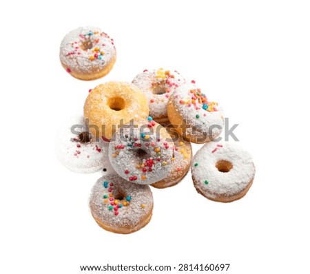 Mini Donuts Bite Sized Mini Donuts Coated Wit Isolated On White Background