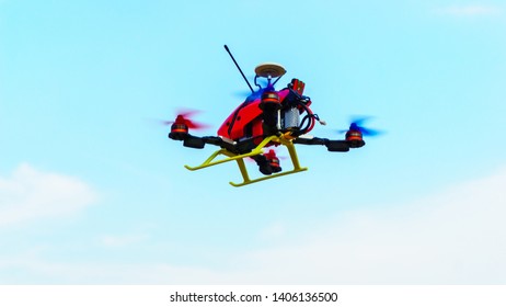 Mini Drone Multirotor Quadcopter on sky - Shutterstock ID 1406136500