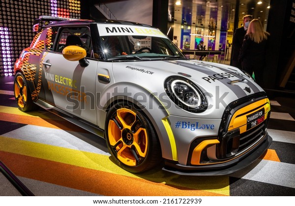 MINI Electric\
Pacesetter safety car for the ABB FIA Formula E World Championship\
showcased at the IAA Mobility 2021 motor show in Munich, Germany -\
September 6, 2021.