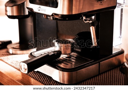 Mini Expresso brewing machine in office room