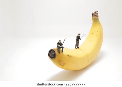 the mini of Fisherman on the banana - Shutterstock ID 2259999997