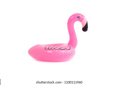 Mini flamingo isolate in white background.